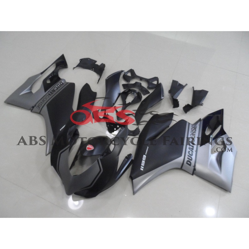 Ducati 899 (2011-2014) Matte Black, Matte Grey Fairings No Tank No Seat Cowl No Bolt Kit