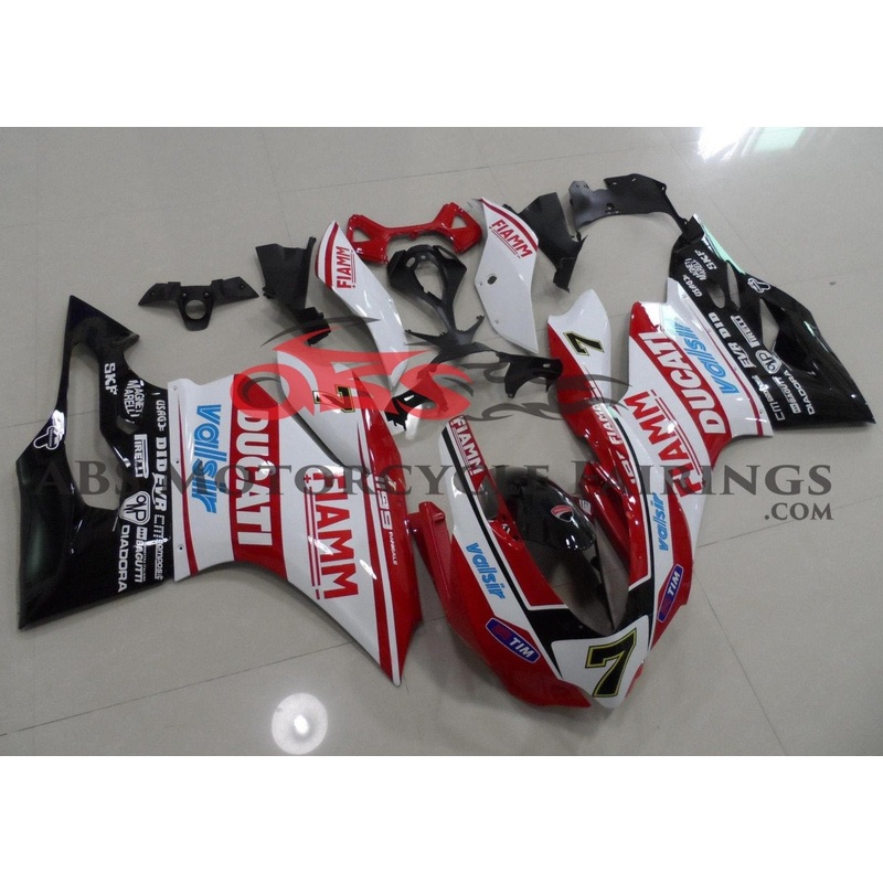 Ducati 899 (2011-2014) Red, White FIAMM #7 Fairings No Tank No Seat Cowl No Bolt Kit