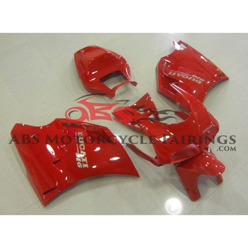 Ducati 998 (2002-2003) Red Fairings Clear Windscreen: Free No Bolt Kit