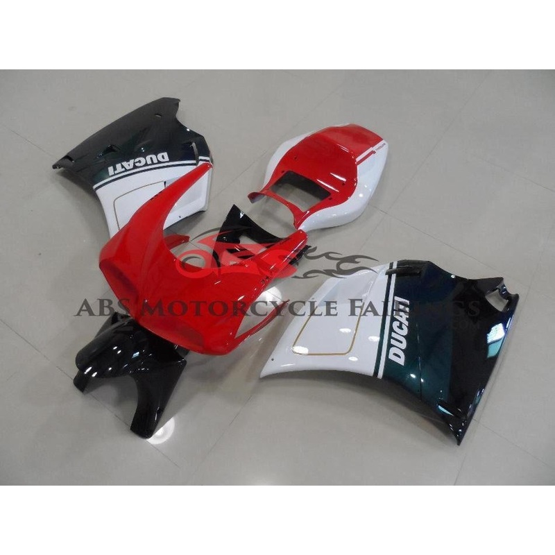 Ducati 998 (2002-2003) RED, WHITE, GREEN, BLACK & GOLD Fairings Clear Windscreen: Free No Bolt Kit