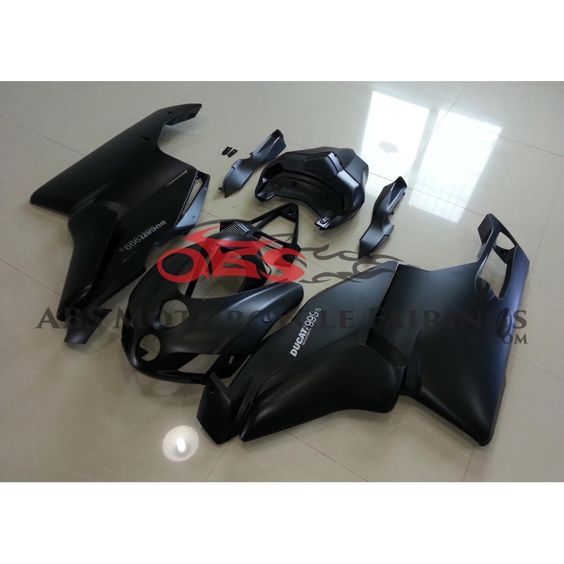 Ducati 999 (2005-2006) Matte Black Fairings Clear Windscreen: Free No Seat Cowl No Bolt Kit