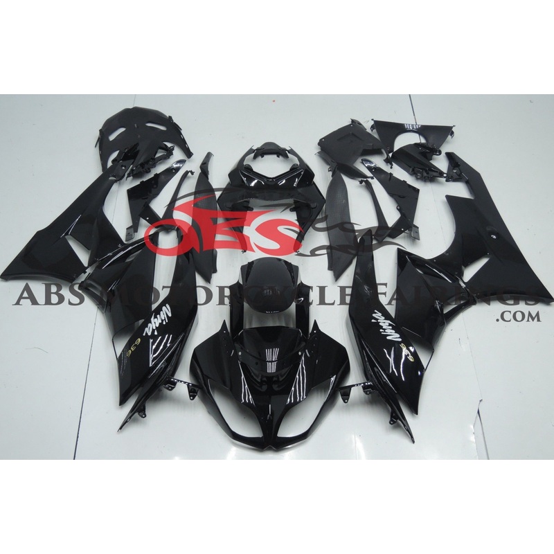 Fairing kit for a Kawasaki Ninja ZX6R 636 (2009-2012) Black Clear Windscreen: Free No Seat Cowl No Bolt Kit