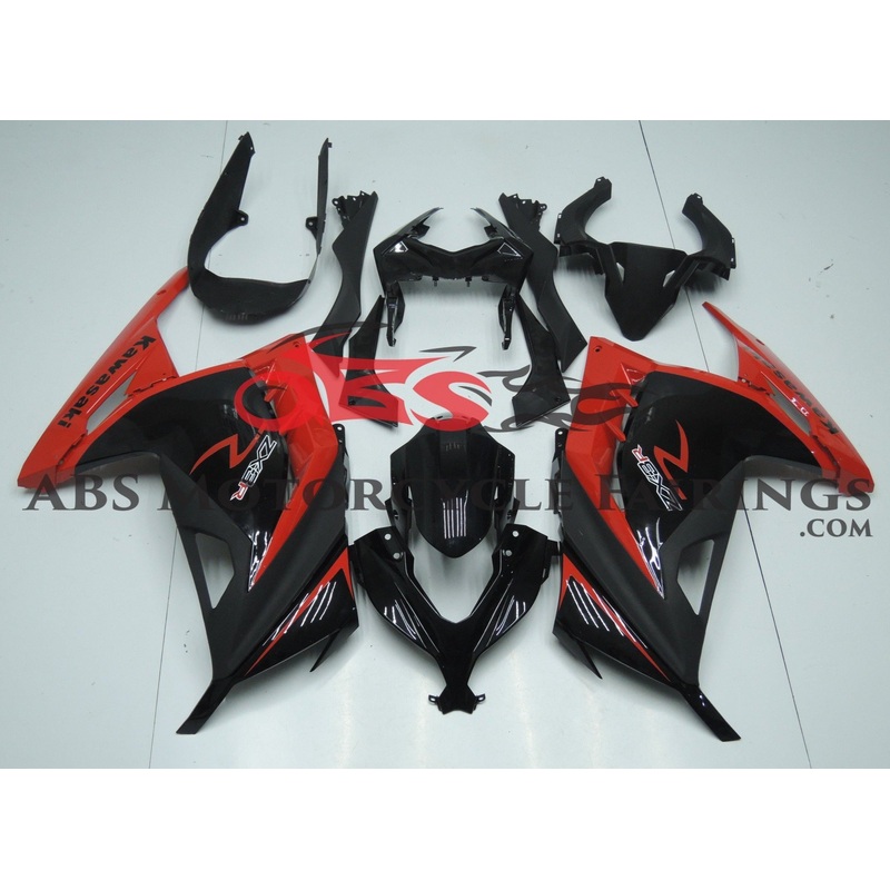 Fairings for Kawasaki Ninja 300 (2013-2024) Black, Red No Tank No Seat Cowl No Bolt Kit
