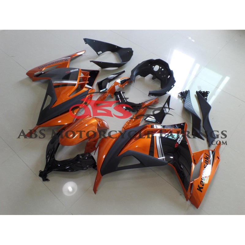 Fairings for Kawasaki Ninja 300 (2013-2024) Orange, Black No Tank No Seat Cowl No Bolt Kit