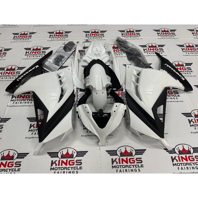 Fairings for Kawasaki Ninja 300 (2013-2024) Pearl White, Black No Tank No Seat Cowl No Bolt Kit