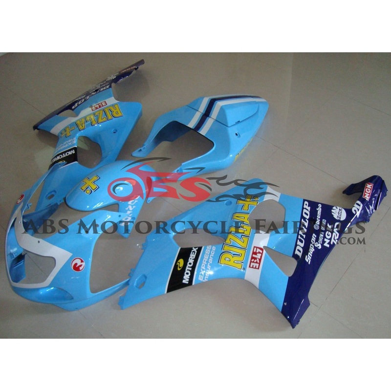 Suzuki GSXR1000 (2000-2002) Light Blue, White & Dark Blue Rizla Fairings No Seat Cowl No Bolt Kit No Tank Cover
