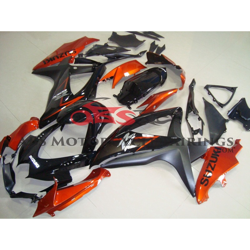 Suzuki GSXR600 (2008-2010) Black, Orange & Matte Black Fairings No Seat Cowl No Bolt Kit No Tank
