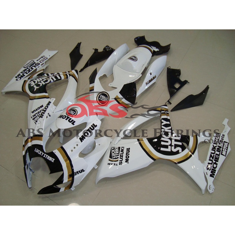 Suzuki GSXR750 (2006-2007) White Lucky Strike Fairings No Seat Cowl No Bolt Kit No Tank