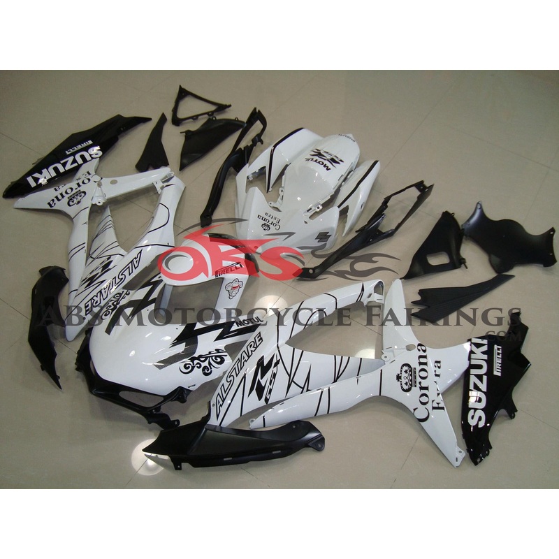 Suzuki GSXR750 (2008-2010) White Corona Race Fairings No Seat Cowl No Bolt Kit No Tank