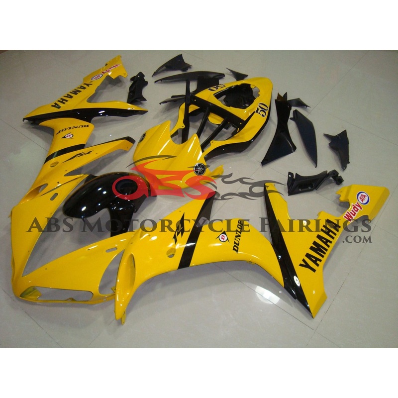 Yamaha YZF-R1 (2004-2006) Yellow & Black Stripe Fairings No Seat Cowl No Bolt Kit No Tank