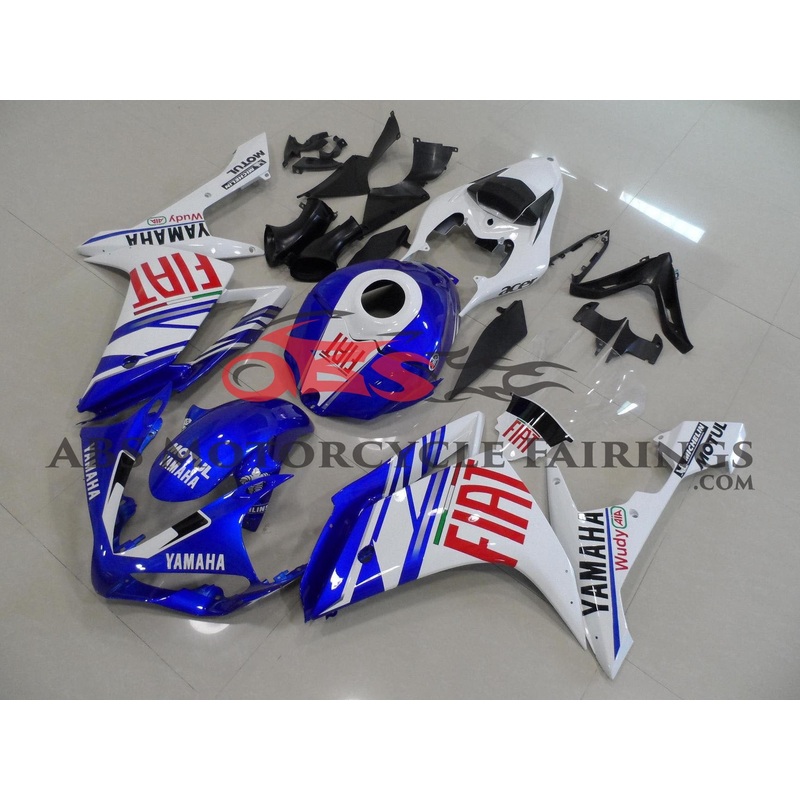 Yamaha YZF-R1 (2007-2008) White, Blue & Red FIAT Fairings No Seat Cowl No Bolt Kit No Tank