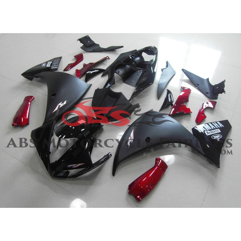 Yamaha YZF-R1 (2012-2014) Black, Matte Black & Candy Apple Red Fairings No Seat Cowl No Bolt Kit No Tank