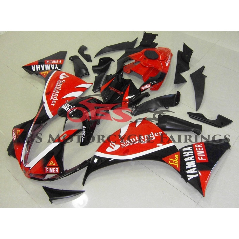 Yamaha YZF-R1 (2012-2014) Red & Black Santander Fairings No Seat Cowl No Bolt Kit No Tank