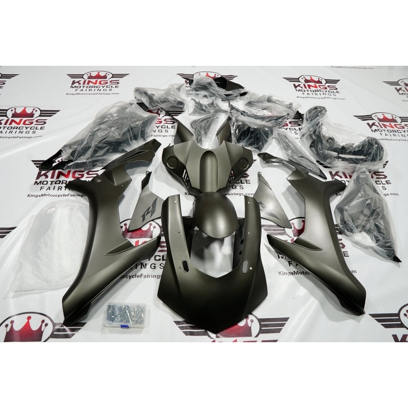 Yamaha YZF-R1 (2015-2019) Matte Gray, Black Fairings No Seat Cowl No Bolt Kit No Tank