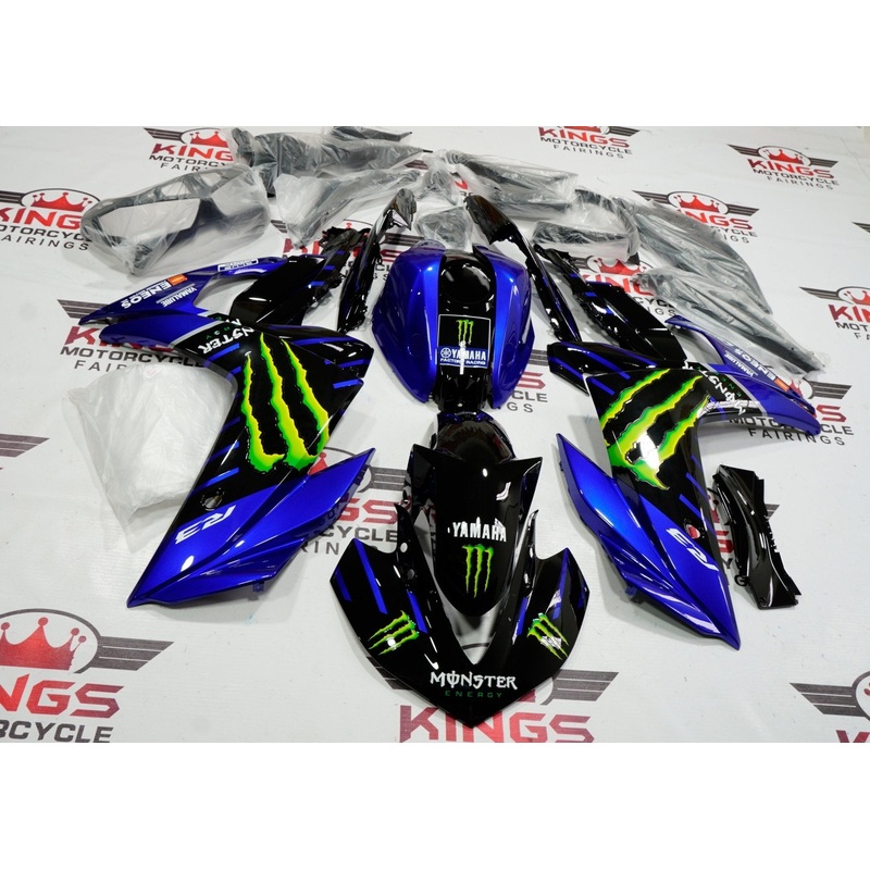 Yamaha YZF-R3 (2015-2018) Blue, Black, Green Monster Fairings No Seat Cowl No Bolt Kit No Tank Cover