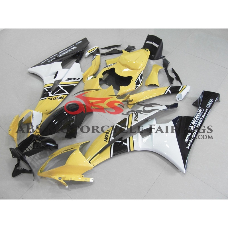 Yamaha YZF-R6 (2006-2007) Yellow, White & Black Fairings No Seat Cowl No Bolt Kit No Tank