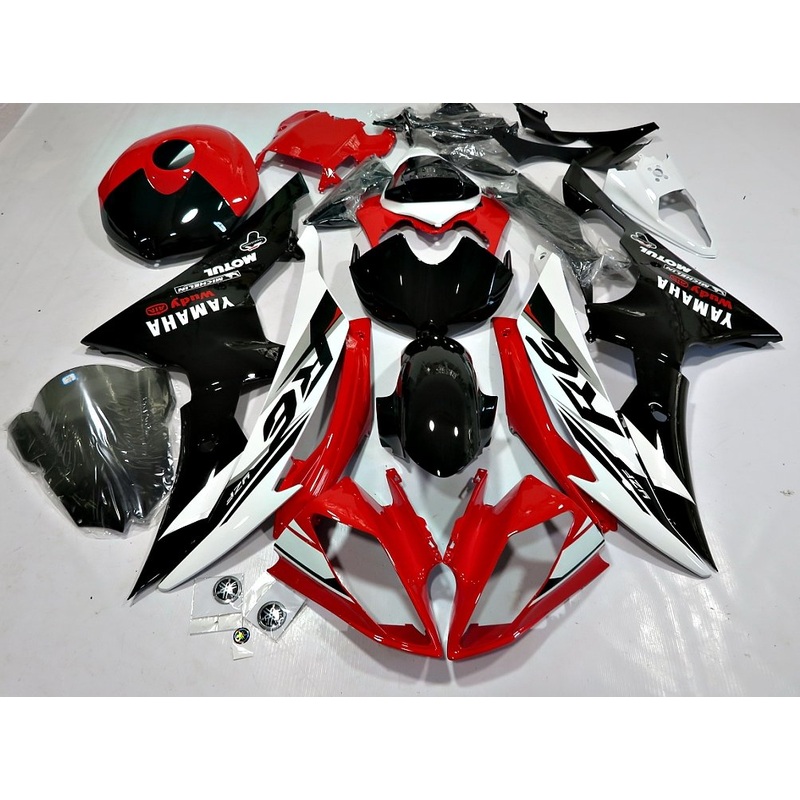 Yamaha YZF-R6 (2008-2016) Black, Red, White Fairings No Seat Cowl No Bolt Kit No Tank