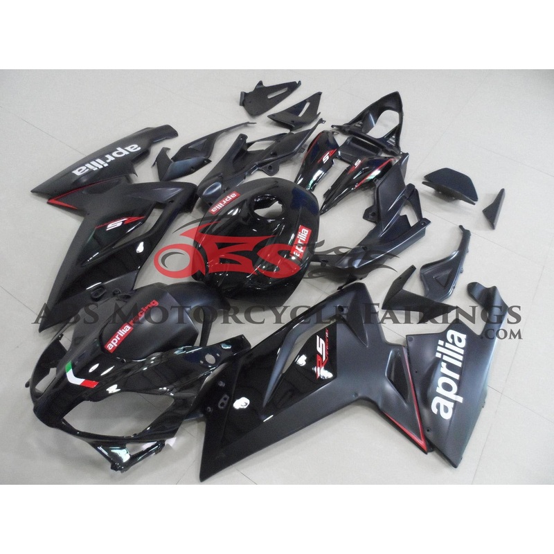 Aprilia RS125 (2006-2011) Matte Black, Gloss Black Fairings Clear Windscreen: Free No Bolt Kit No Tank