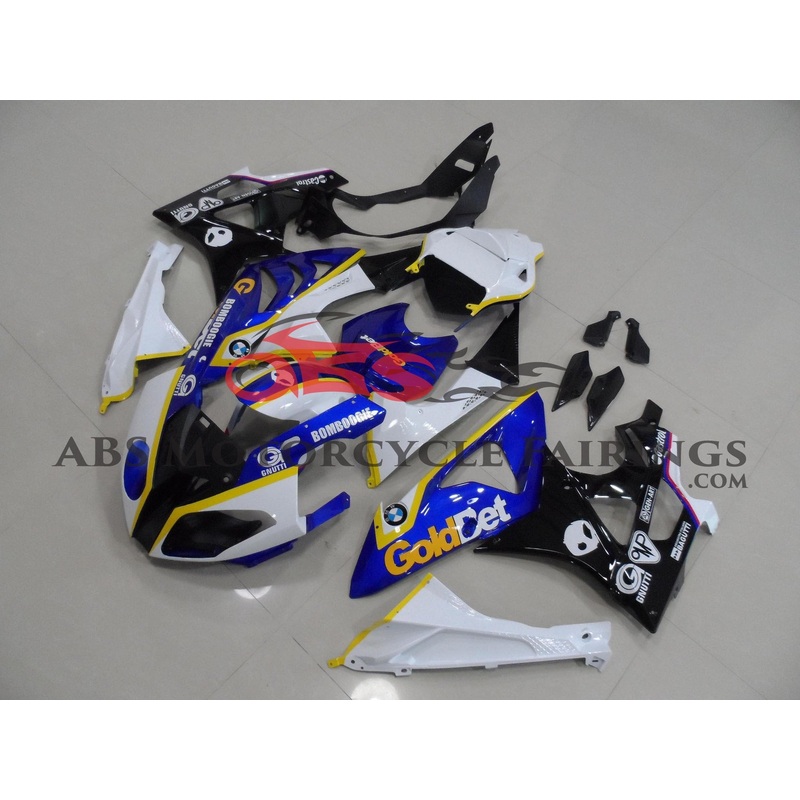 BMW S1000RR (2015-2016) White, Blue, Black & Yellow Fairings No Seat Cowl No Bolt Kit No Tank