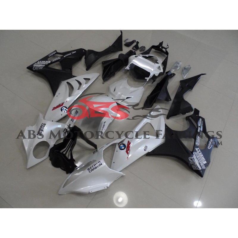 BMW S1000RR (2015-2016) White & Matte Black Fairings No Seat Cowl No Bolt Kit No Tank
