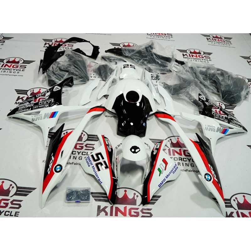 BMW S1000RR (2019-2022) White, Black, Red Fairings No Seat Cowl No Bolt Kit No Tank
