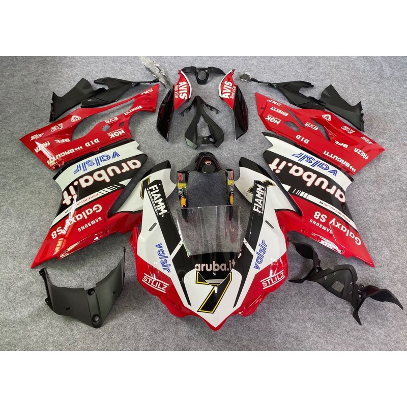 Ducati 1199 (2011-2014) Red, White, Black #7 Fairings No Tank No Seat Cowl No Bolt Kit