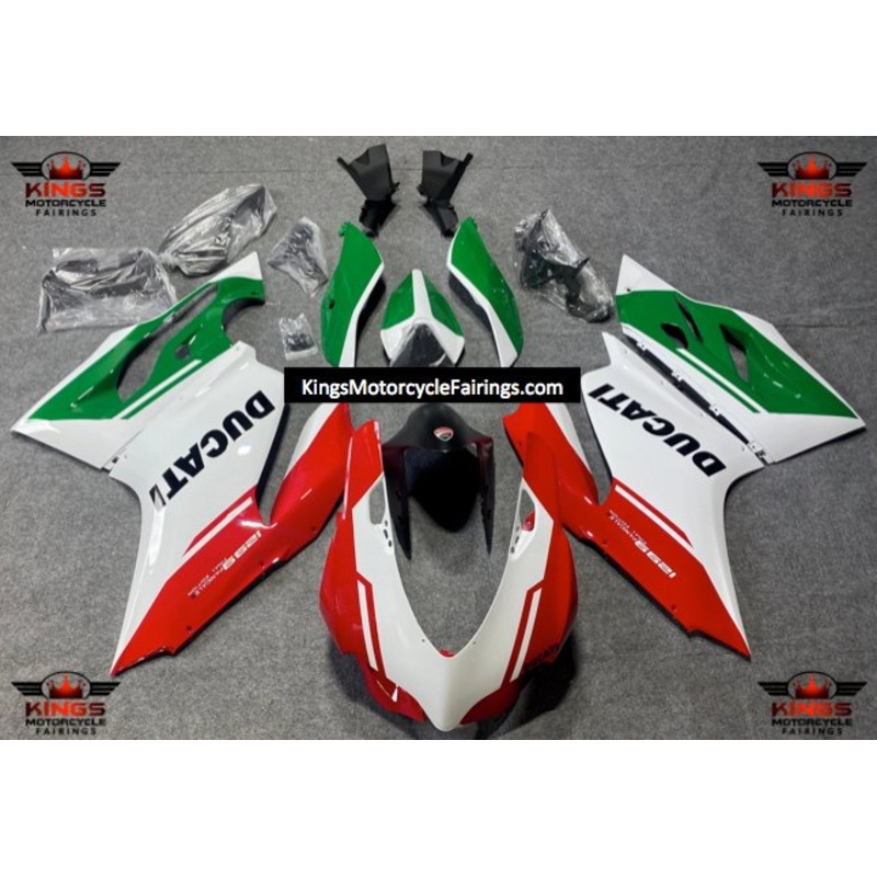 Ducati 1299 Panigale Fairings (2015-2020) White, Red, Green No Tank No Seat Cowl No Bolt Kit