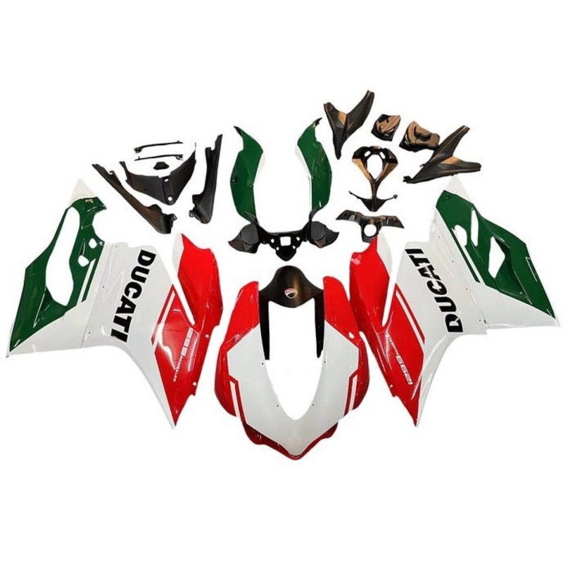 Ducati 959 Panigale Fairings (2015-2020) White, Red, Green No Tank No Seat Cowl No Bolt Kit