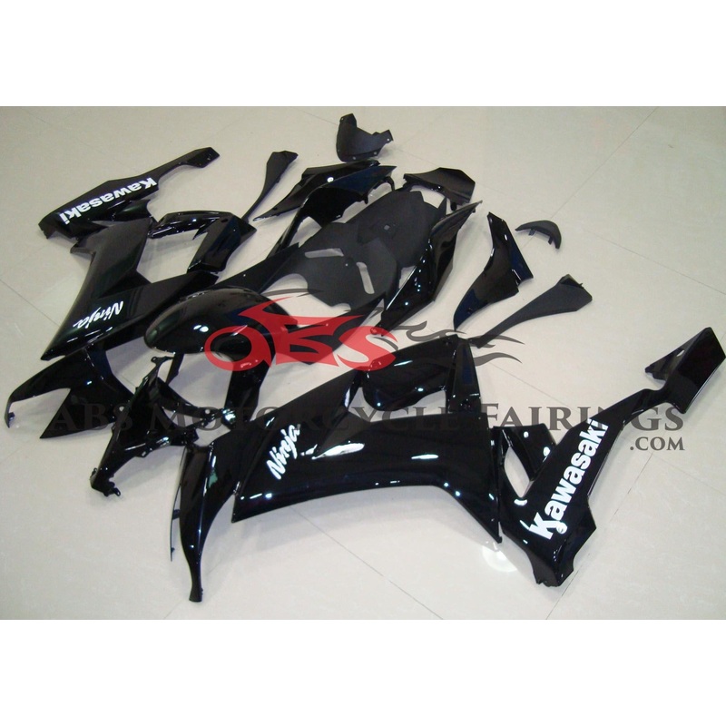 Fairing kit for a Kawasaki Ninja ZX10R (2008-2010) Black & White Clear Windscreen: Free No Seat Cowl No Bolt Kit