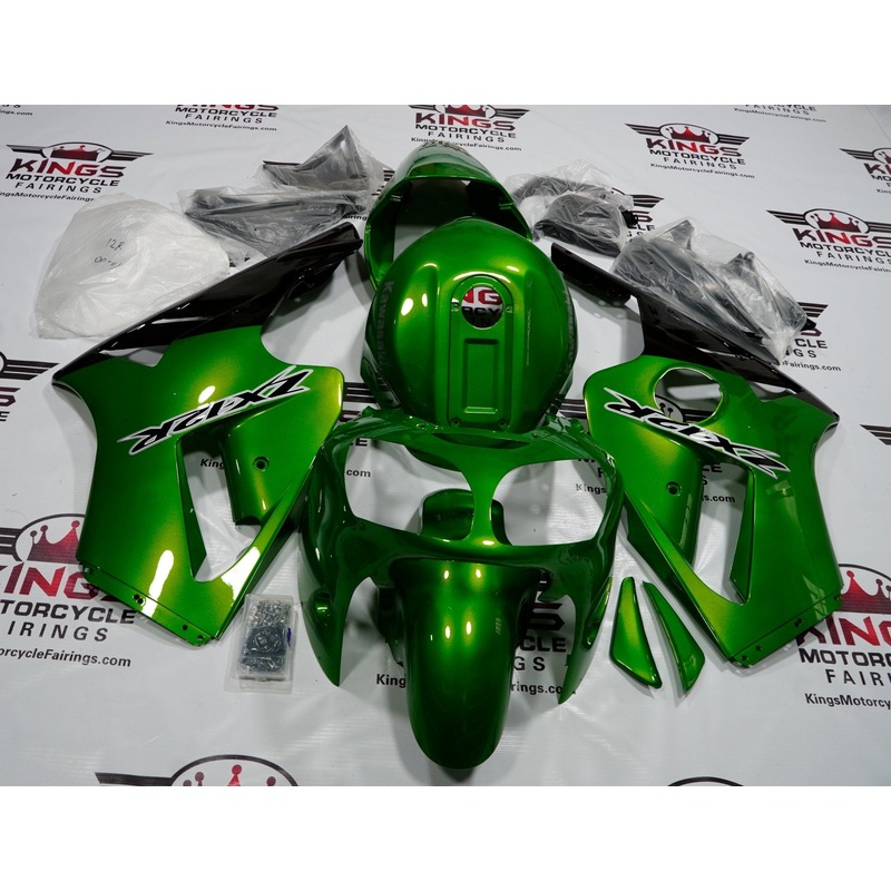 Fairing kit for a Kawasaki Ninja ZX12R (2000-2001) Green & Black No Seat Cowl No Bolt Kit No Tank