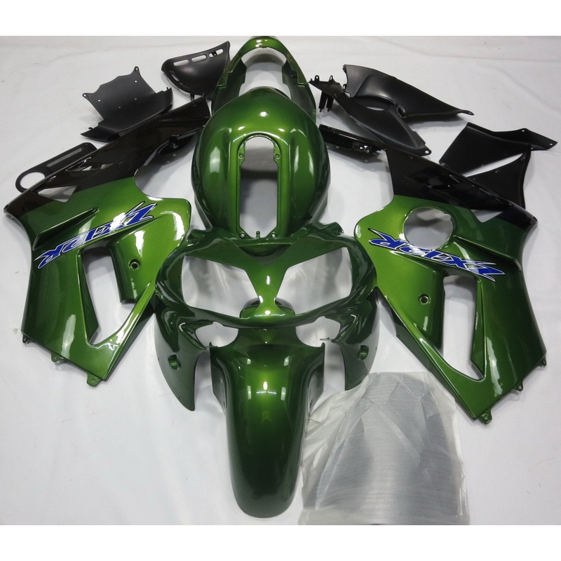 Fairing kit for a KAWASAKI NINJA ZX12R (2002-2006) DARK GREEN & BLACK No Seat Cowl No Bolt Kit No Tank