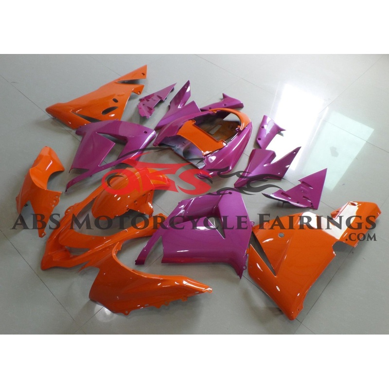 Fairing kit for a Kawasaki ZX10R (2004-2005) Orange & Pink No Seat Cowl No Bolt Kit No Tank