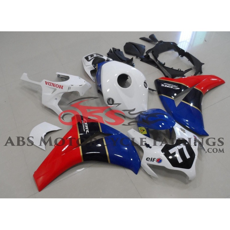 Honda CBR1000RR (2008-2011) White, Blue & Red Elf #77 Fairings No Seat Cowl No Bolt Kit No Tank