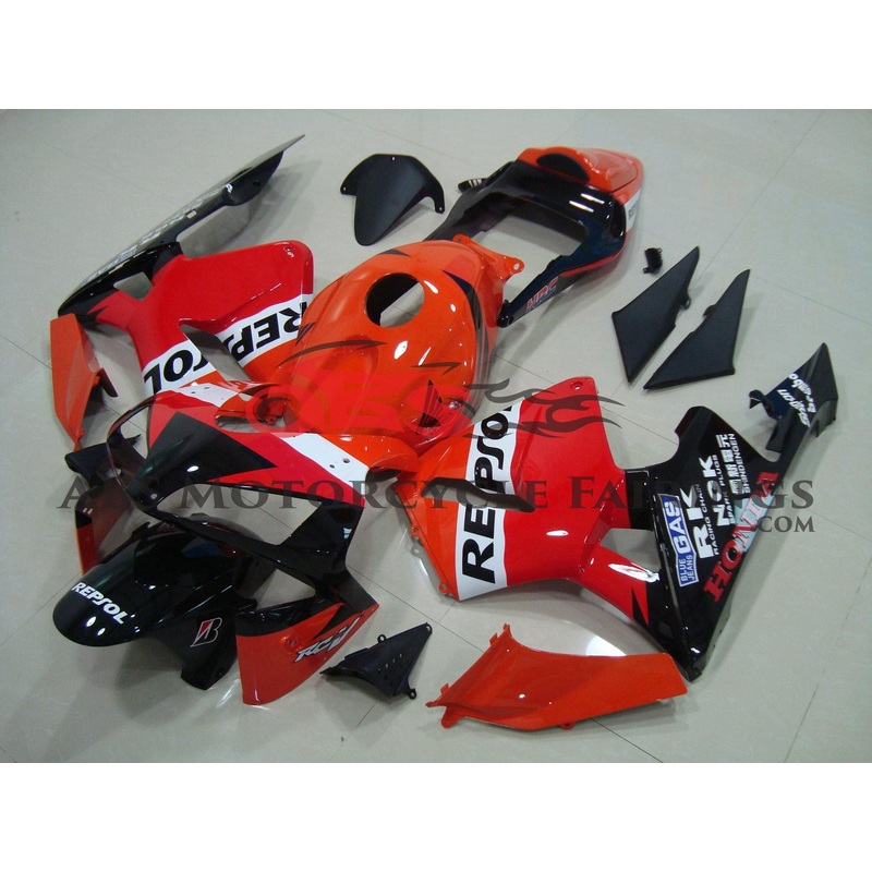 Honda CBR600RR (2003-2004) Red, Black & White Repsol Fairings No Seat Cowl No Bolt Kit No Tank