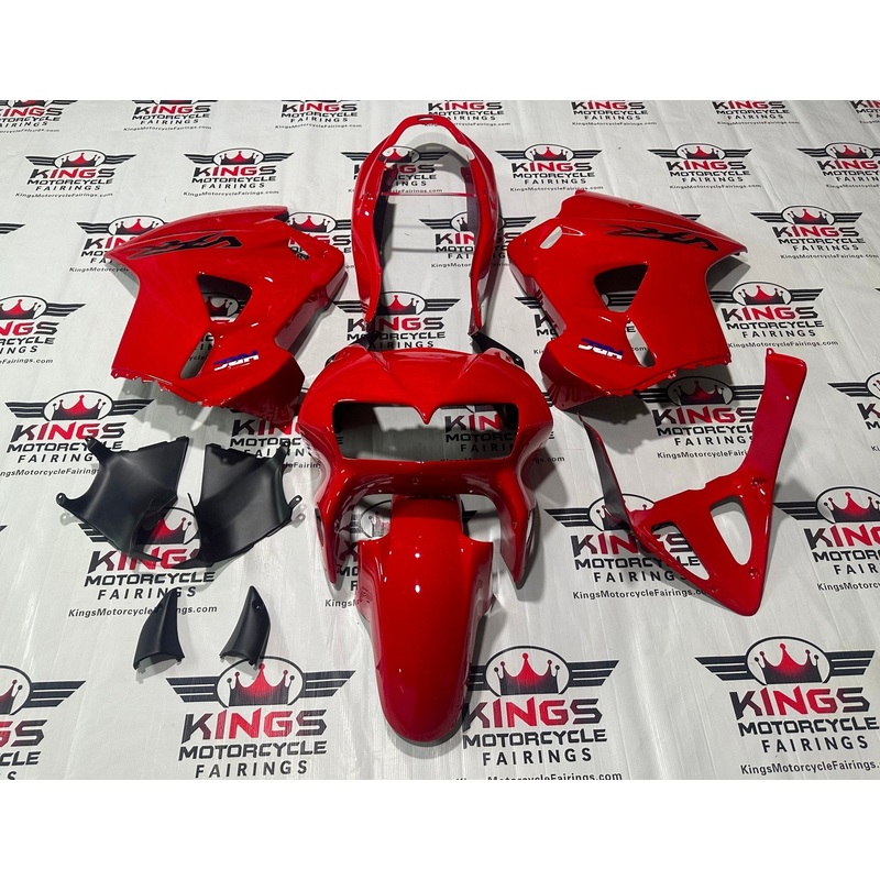 Honda VFR800 (1998-2001) Red Fairings Clear Windscreen: Free No Bolt Kit