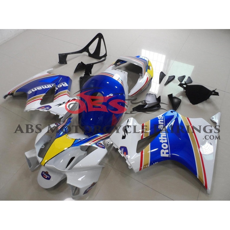 Honda VFR800 (2002-2013) White, Blue & Yellow Rothmans Fairings No Seat Cowl No Bolt Kit No Tank