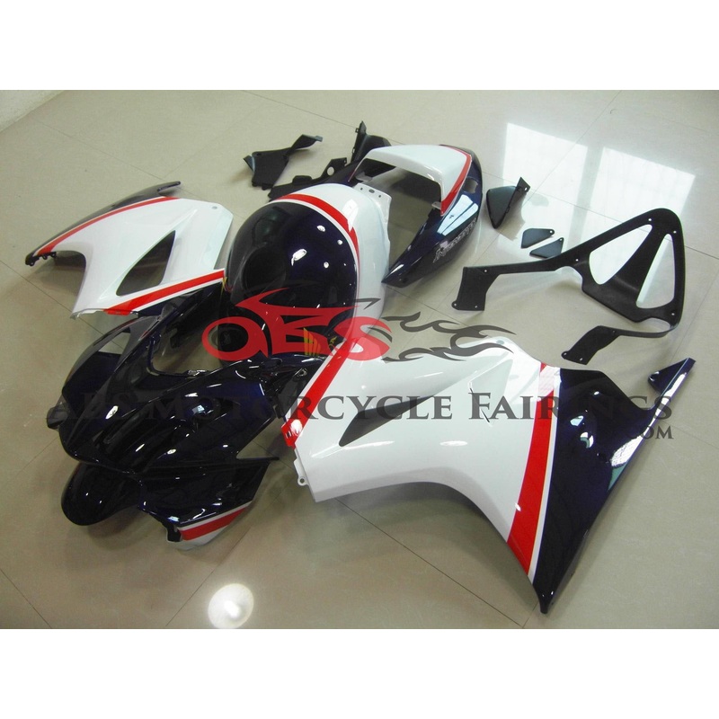 Honda VFR800 (2002-2013) White, Dark Blue & Red Fairings No Seat Cowl No Bolt Kit No Tank