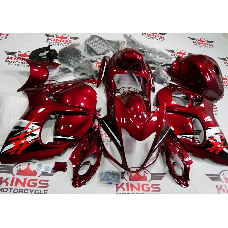Suzuki GSX1300R Hayabusa (2008-2020) Burgundy Red & Black Fairings No Seat Cowl No Bolt Kit No Tank
