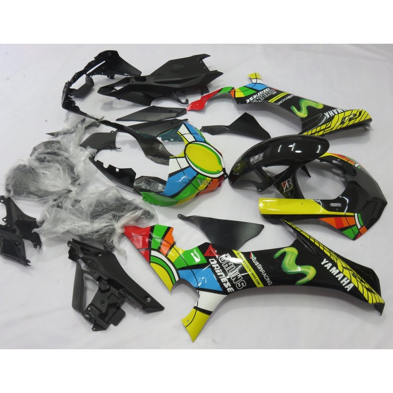 Yamaha YZF-R1 (2020-2025) Black, Yellow Multi-Color Movistar Fairings No Seat Cowl No Bolt Kit No Tank