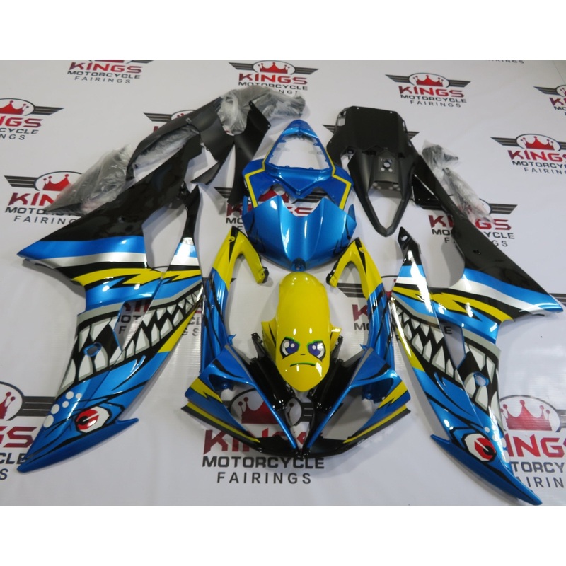 Yamaha YZF-R6 (2008-2016) Blue, Yellow & Black Shark Fairings No Seat Cowl No Bolt Kit No Tank