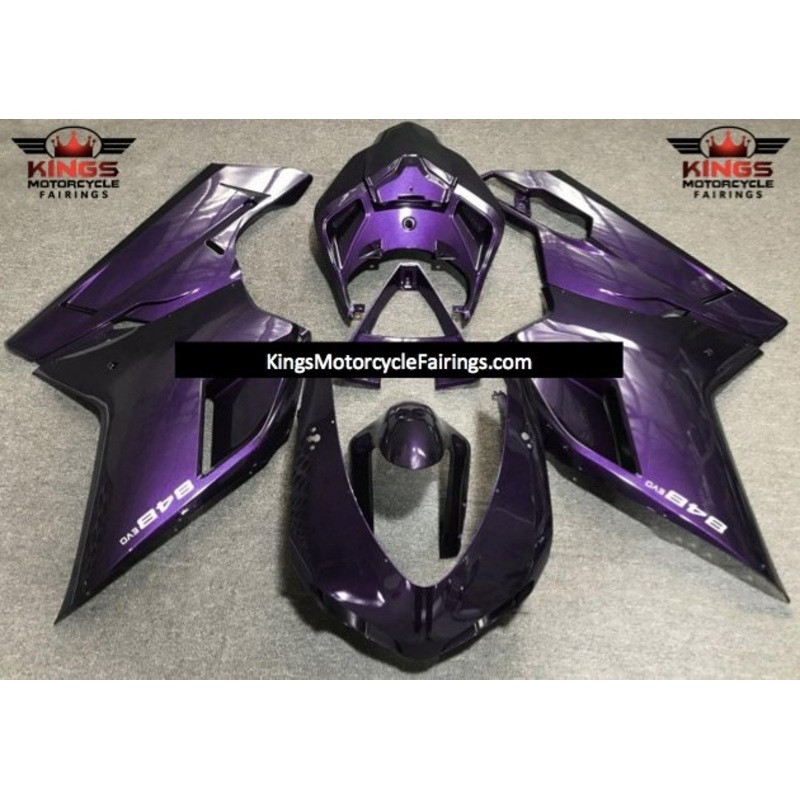 Ducati 1098 (2007-2012) Purple Fairings Clear Windscreen: Free No Seat Cowl No Bolt Kit