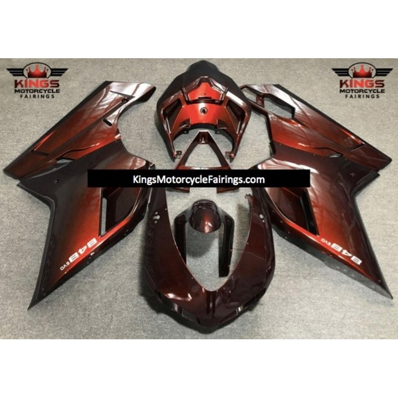 Ducati 1198 (2007-2012) Dark Orange Fairings Clear Windscreen: Free No Seat Cowl No Bolt Kit