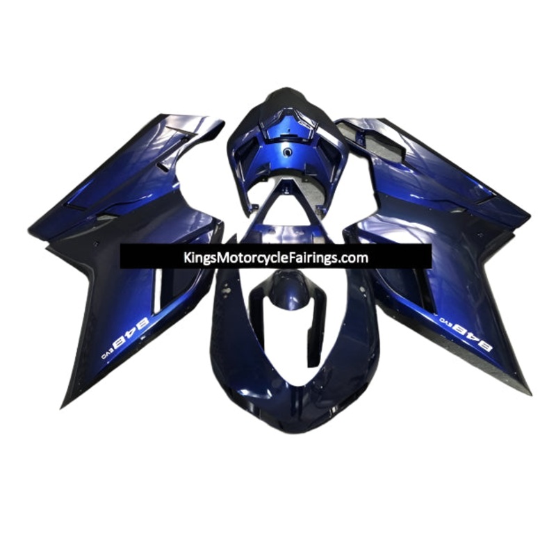 Ducati 848 (2007-2014) Dark Blue Fairings Clear Windscreen: Free No Seat Cowl No Bolt Kit