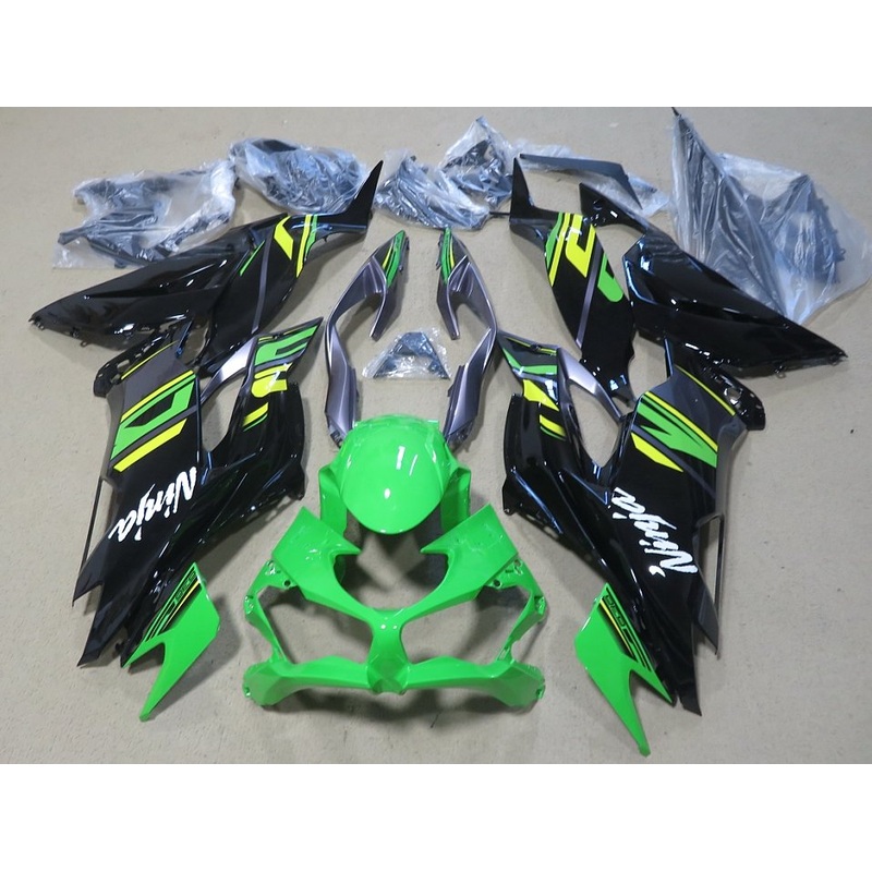 Fairing kit for a Kawasaki Ninja ZX6R 636 (2019-2023) Green, Black & Yellow No Seat Cowl No Bolt Kit No Tank