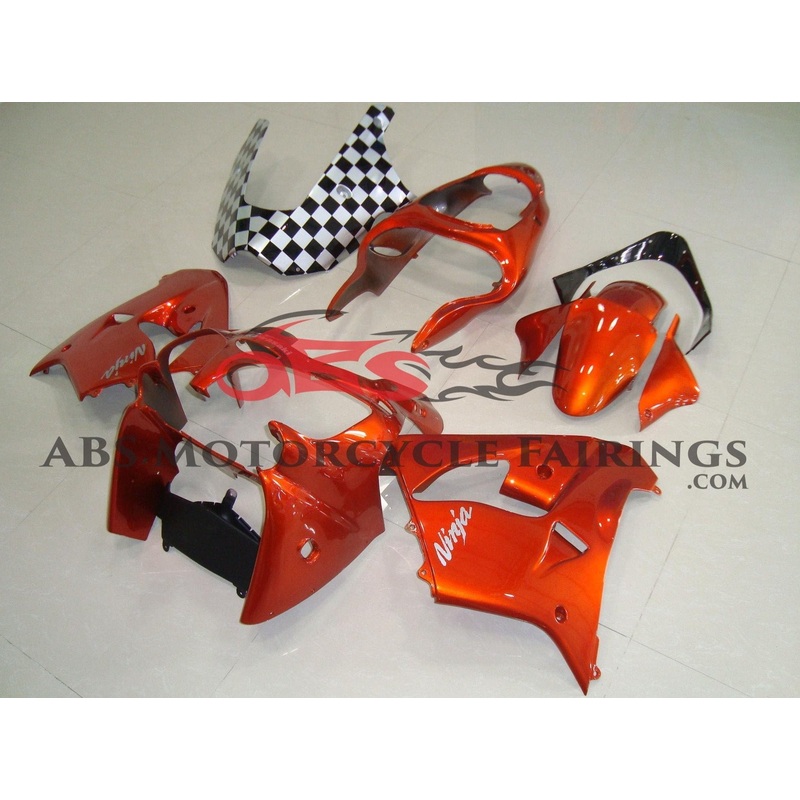 Fairing Kit for a Kawasaki ZX-9R (1998-1999) Orange CLEAR WINDSCREEN: FREE NO SEAT COWL NO BOLT KIT