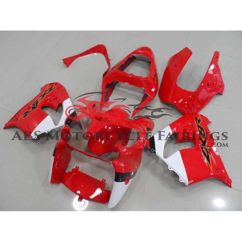 Fairing Kit for a Kawasaki ZX-9R (1998-1999) Red, White & Black CLEAR WINDSCREEN: FREE NO SEAT COWL NO BOLT KIT