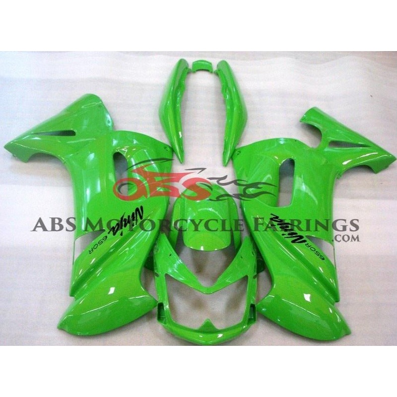 Fairings for Kawasaki Ninja 650 (2006-2008) Green Clear Windscreen: Free No Bolt Kit