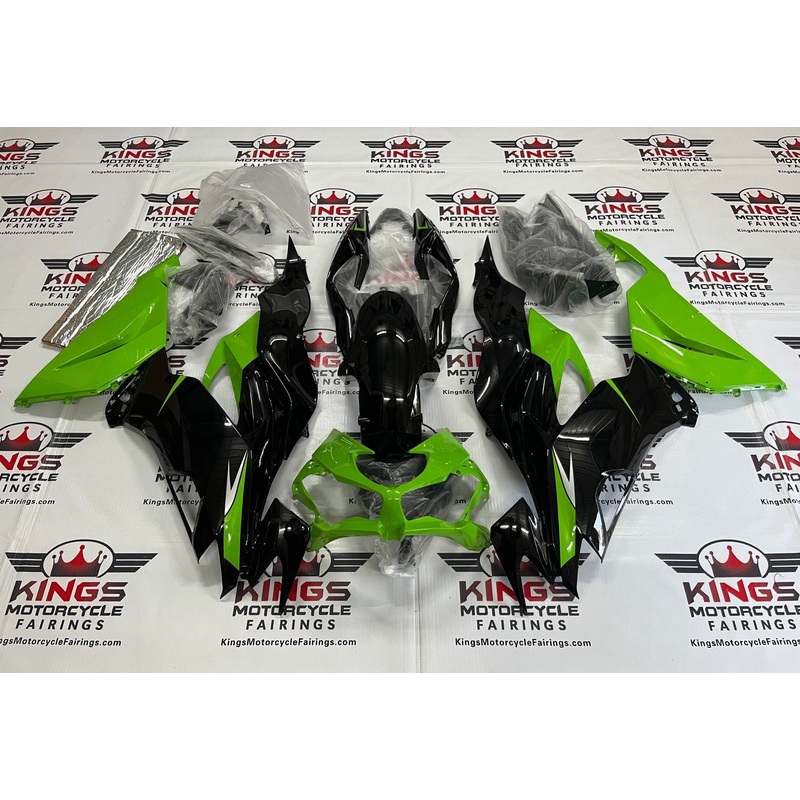 Fairings for Kawasaki Ninja ZX6R 636 (2019-2023) Black, Green No Seat Cowl No Bolt Kit No Tank