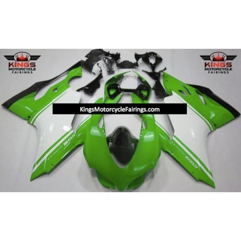 Ducati 1199 (2011-2014) Green, White, Black Fairings No Tank No Seat Cowl No Bolt Kit