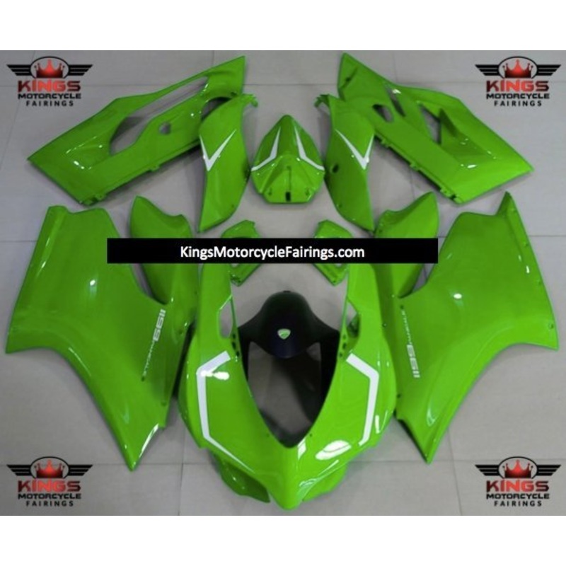 Ducati 1199 (2011-2014) Green, White Fairings No Tank No Seat Cowl No Bolt Kit